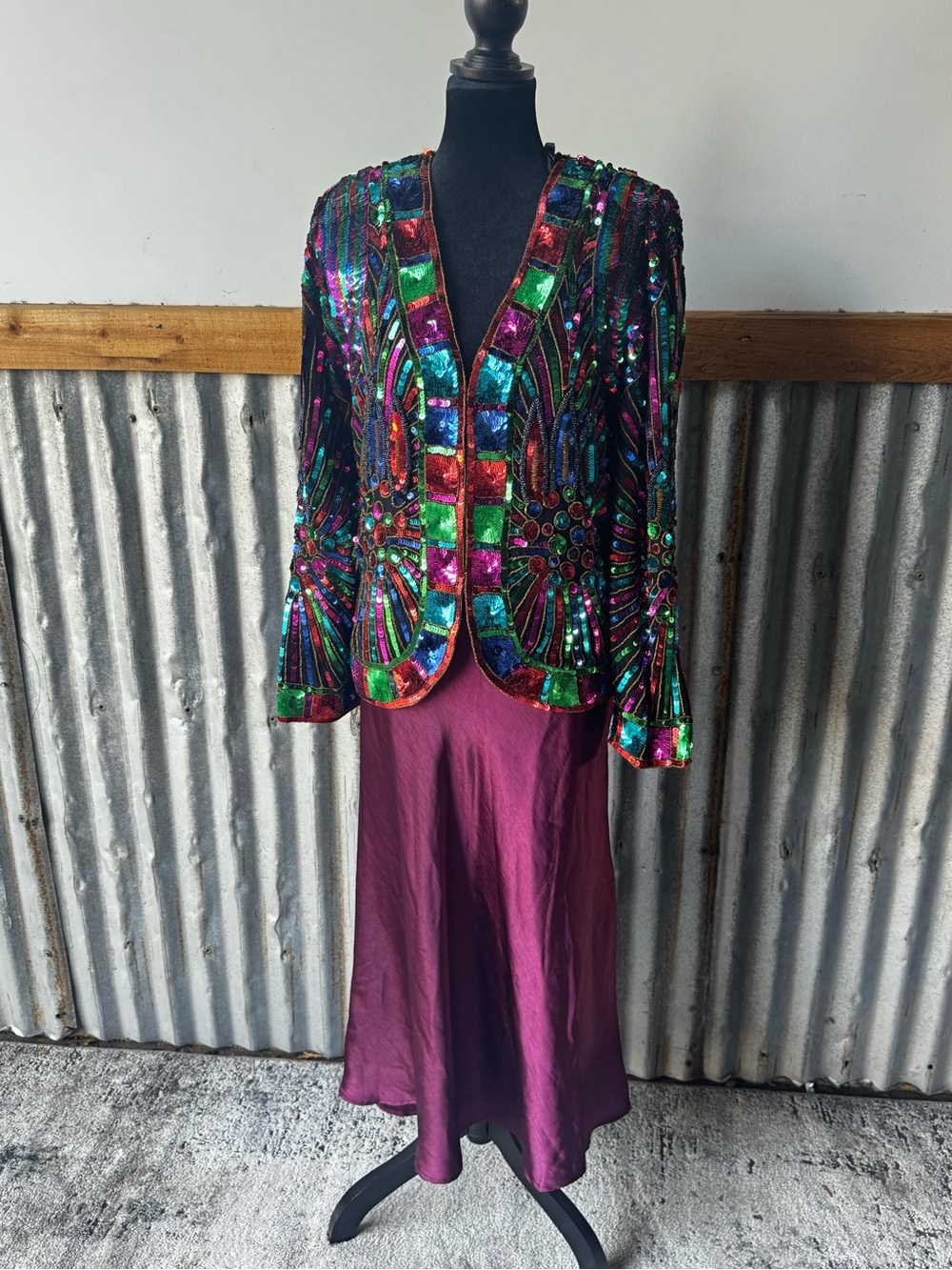 Holiday Sequined  jacked and satin skirt